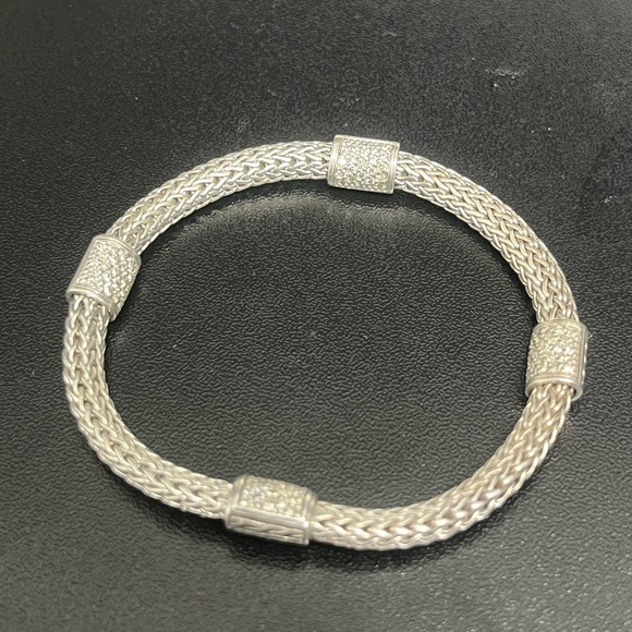 Authentic John Hardy Sterling Silver Icon Diamond Bracelet - Picture 1 of 14